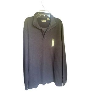 NWT Hagger Long  Sleeve 1/4 zip Pull over Shirt Brown/ Black Size S